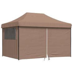 Vidaxl Zložljivi pop-up šotor za zabave 4 stranice rjava