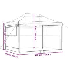 Vidaxl Zložljivi pop-up šotor za zabave 4 stranice oranžna