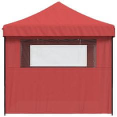 Vidaxl Zložljivi pop-up šotor za zabave 3 stranice burgundska