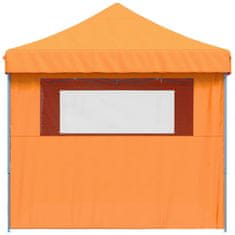 Vidaxl Zložljivi pop-up šotor za zabave 4 stranice oranžna