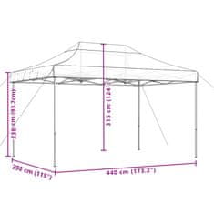 Vidaxl Zložljivi pop-up šotor za zabave črn 440x292x315 m