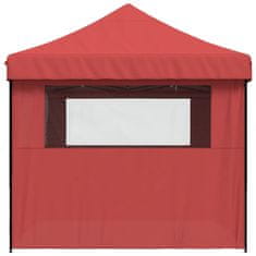 Vidaxl Zložljivi pop-up šotor za zabave 4 stranice bordo