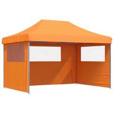 Vidaxl Zložljivi pop-up šotor za zabave 3 stranice oranžna