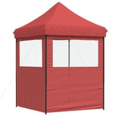 Vidaxl Zložljivi pop-up šotor za zabave 2 stranici bordo