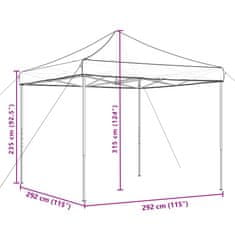 Vidaxl Zložljivi pop-up šotor za zabave taupe 292x292x315 cm