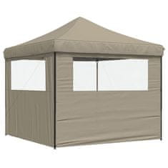 Vidaxl Zložljivi pop-up šotor za zabave 2 stranici taupe