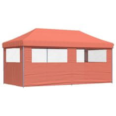 Vidaxl Zložljivi pop-up šotor za zabave 3 stranice terakota