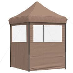 Vidaxl Zložljivi pop-up šotor za zabave 2 stranici rjava