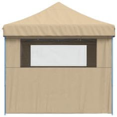 Vidaxl Zložljivi pop-up šotor za zabave 4 stranice bež