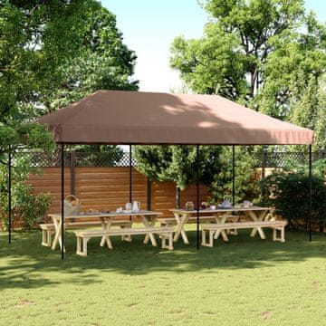 Vidaxl vidaXL Zložljiv pop-up zabavni šotor rjave barve 580x292x315 cm