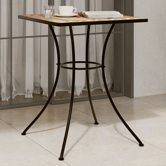 shumee Bistro mizica z mozaikom terakota 60x60x74 cm keramika