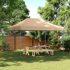 Vidaxl Zložljivi pop-up šotor za zabave bež 410x279x315 m