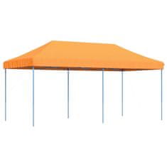 Vidaxl Zložljivi pop-up šotor za zabave oranžna 580x292x315 m