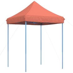 Vidaxl Zložljivi pop-up šotor za zabave terakota 200x200x306 cm