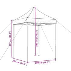 Vidaxl Zložljivi pop-up šotor za zabave taupe 200x200x306 cm