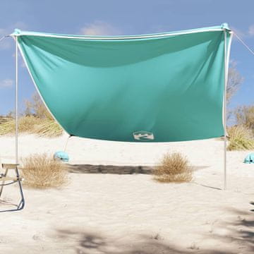 Vidaxl vidaXL Nadstrešek za na plažo z utežmi, zelen, 304 x 300 cm