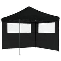Vidaxl Zložljivi pop-up šotor za zabave 2 stranici črna