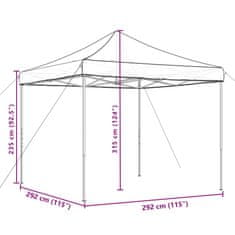 Vidaxl Zložljivi pop-up šotor za zabave terakota 292x292x315 m