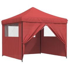 Vidaxl Zložljivi pop-up šotor za zabave 4 stranice bordo
