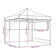 Vidaxl Zložljivi pop-up šotor za zabave 2 stranici rjav
