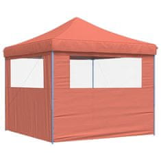 Vidaxl Zložljivi pop-up šotor za zabave 2 stranici terakota