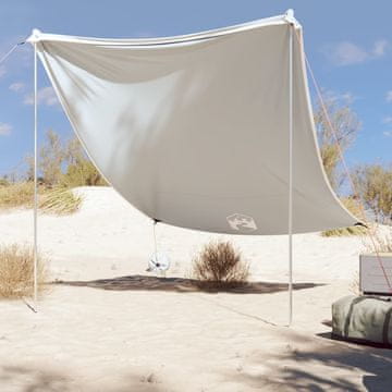 Vidaxl vidaXL Nadstrešek za na plažo z utežmi, siv, 214 x 236 cm