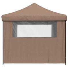 Vidaxl Zložljivi pop-up šotor za zabave 4 stranice rjav
