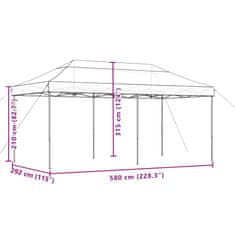 Vidaxl Zložljivi pop-up šotor za zabave bordo 580x292x315 m