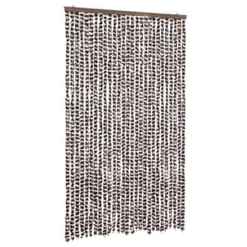 Vidaxl Zavesa proti mrčesu rjava in bela 118x220 cm šenilja
