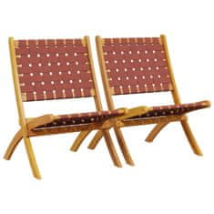 Vidaxl Zložljiv vrtni stol 2 kosa rdeč trden akacijev les in tkanina