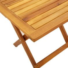 Vidaxl Zložljiv vrtni stol 2 kosa z mizico rdeč trden les