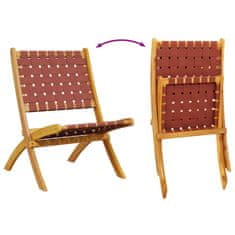 Vidaxl Zložljiv vrtni stol 2 kosa rdeč trden akacijev les in tkanina