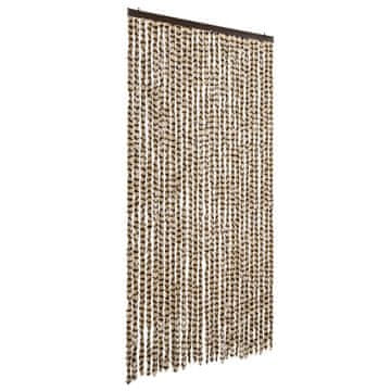 Vidaxl Zavesa proti mrčesu bež in rjava 118x220 cm šenilja