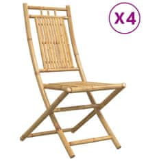 Vidaxl Zložljivi vrtni stoli 4 kosi 46x66x99 cm bambus