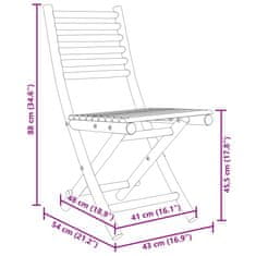 Vidaxl Zložljivi vrtni stoli 4 kosi 43x54x88 cm bambus