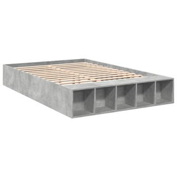 Vidaxl Posteljni okvir betonsko siv 120x190 cm inženirski les