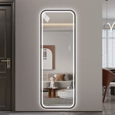 S6 Steklarstvo Šest LED ogledalo S623B, 60x170cm, s črnim okvirjem, LED ogledalo hodnik