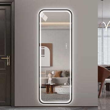 S6 Steklarstvo Šest LED ogledalo S623B, 60x170cm, s črnim okvirjem, LED ogledalo hodnik