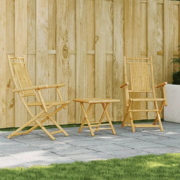 Vidaxl vidaXL 3-delni bistro set, bambus