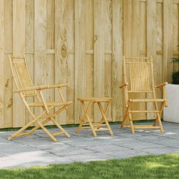 Vidaxl vidaXL 3-delni bistro set, bambus