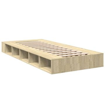 Vidaxl Posteljni okvir sonoma hrast 75x190 cm inženirski les