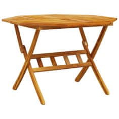 Vidaxl Zložljiva vrtna miza Ø110x75 cm trden akacijev les