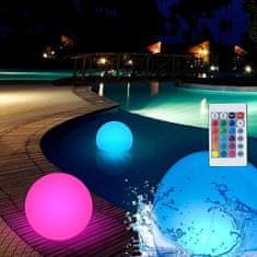 HOME & MARKER® Plavajoča LED luč, Solarna luč za bazen, Večbarvna, Dodatek za bazen (Plavajoča luč + daljinski upravljalnik) | POOLGLO