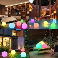 HOME & MARKER® Plavajoča LED luč, Solarna luč za bazen, Večbarvna, Dodatek za bazen (Plavajoča luč + daljinski upravljalnik) | POOLGLO