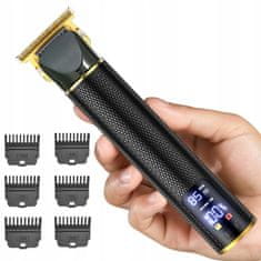 Dexxer Inox aku. 1300mAh LCD brivnik in strižnik za lase in brado prirezovalnik USB črn