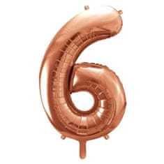 Moja zabava Balon številka 6 Rose Gold - nenapihnjen