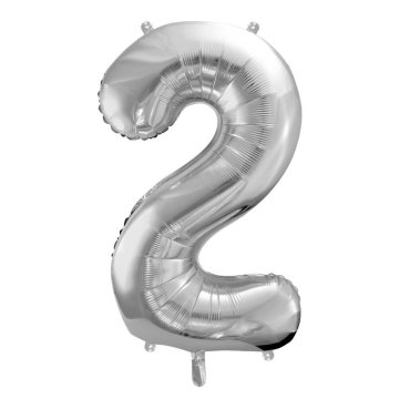 Moja zabava Balon številka 2 srebrna