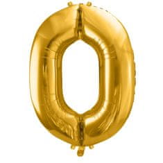 Moja zabava Balon številka 0 zlata - nenapihnjen