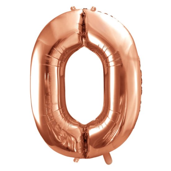 Moja zabava Balon številka 0 Rose Gold - nenapihnjen