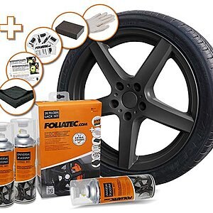 Foliatec Set za platišča barva v sprayu 2K Foliatec črna sijaj FT2351